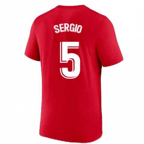 2022-2023 Barcelona Evergreen Crest Tee (Red) (SERGIO 5)