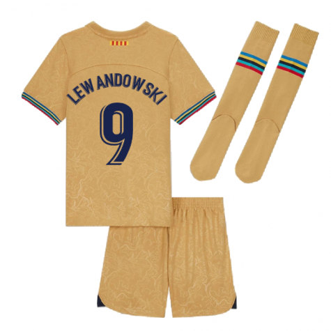 2022-2023 Barcelona Little Boys Away Kit (LEWANDOWSKI 9)