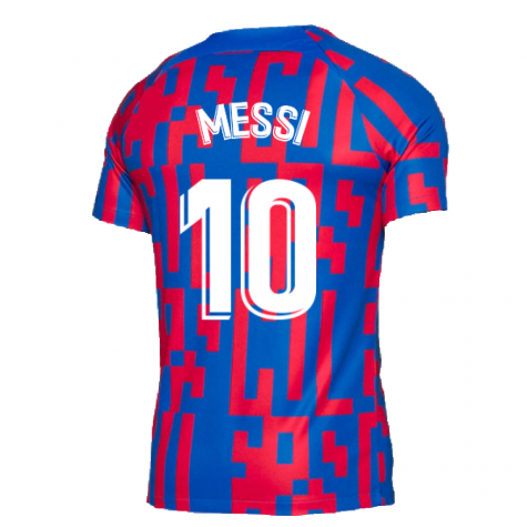 2022-2023 Barcelona Pre-Match Training Shirt (Blue) (MESSI 10)