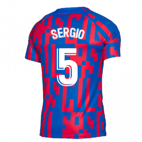 2022-2023 Barcelona Pre-Match Training Shirt (Blue) (SERGIO 5)