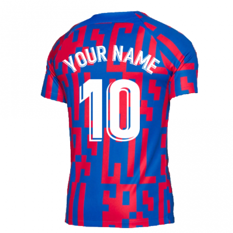2022-2023 Barcelona Pre-Match Training Shirt (Blue) (Your Name)
