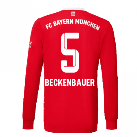 2022-2023 Bayern Munich Long Sleeve Home Shirt (Kids) (BECKENBAUER 5)