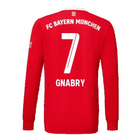 2022-2023 Bayern Munich Long Sleeve Home Shirt (Kids) (GNABRY 7)