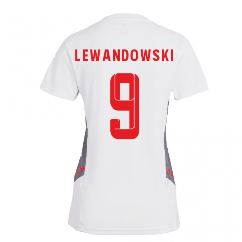 2022-2023 Bayern Munich Training Shirt (White) - Ladies (LEWANDOWSKI 9)