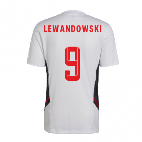 2022-2023 Bayern Munich Training Tee (White) (LEWANDOWSKI 9)
