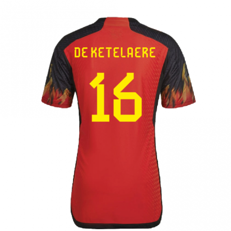 2022-2023 Belgium Authentic Home Shirt (DE KETELAERE 16)