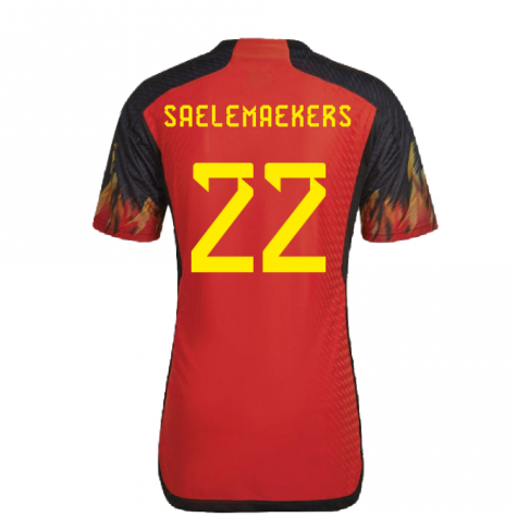 2022-2023 Belgium Authentic Home Shirt (SAELEMAEKERS 22)