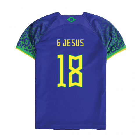 2022-2023 Brazil Away Little Boys Mini Kit (G Jesus 18)