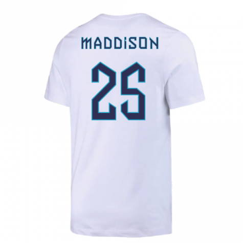 2022-2023 England Crest Tee (White) (Maddison 25)