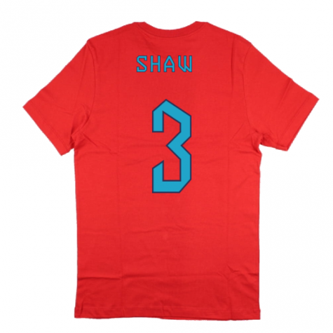 2022-2023 England World Cup Crest Tee (Red) - Kids (Shaw 3)