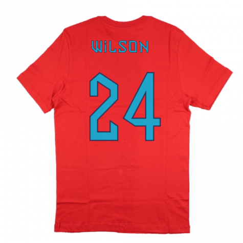 2022-2023 England World Cup Crest Tee (Red) - Kids (Wilson 24)