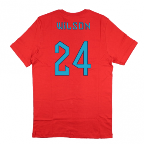 2022-2023 England World Cup Crest Tee (Red) (Wilson 24)