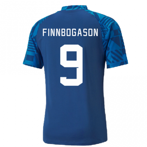 2022-2023 Iceland Pre Match Jersey (Blue) (FINNBOGASON 9)