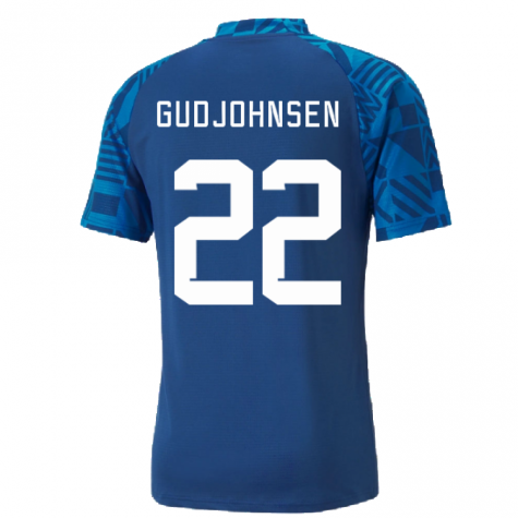 2022-2023 Iceland Pre Match Jersey (Blue) (GUDJOHNSEN 22)