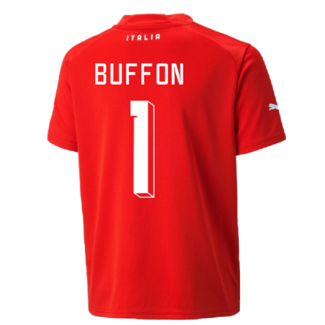 2022-2023 Italy Goalkeeper Shirt (Red) - Kids (Buffon 1)