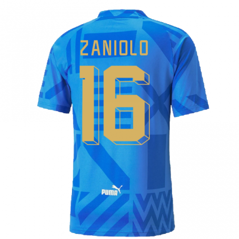 2022-2023 Italy Home Pre-Match Jersey (Blue) (ZANIOLO 16)