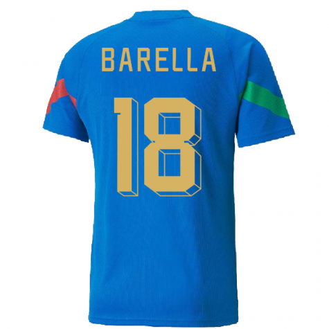 2022-2023 Italy Player Training Jersey (Blue) (BARELLA 18)