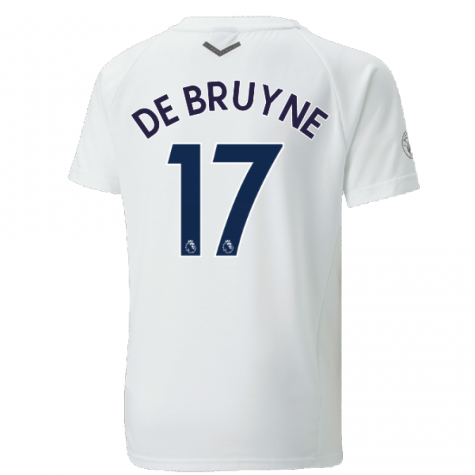 2022-2023 Man City Casuals Tee (White) - Kids (DE BRUYNE 17)