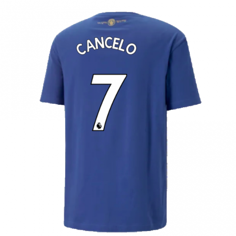 2022-2023 Man City Chinese New Year Graphic Tee (Blue) (Cancelo 7)
