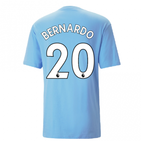 2022-2023 Man City FtblCulture Tee (Blue) (BERNARDO 20)