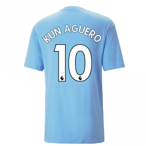 2022-2023 Man City FtblCulture Tee (Blue) (KUN AGUERO 10)