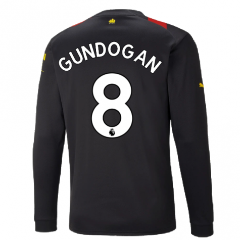 2022-2023 Man City Long Sleeve Away Shirt (GUNDOGAN 8)