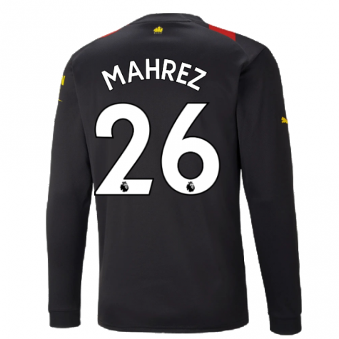 2022-2023 Man City Long Sleeve Away Shirt (MAHREZ 26)