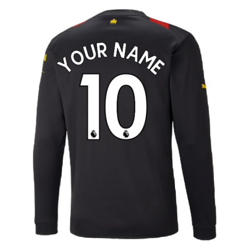 2022-2023 Man City Long Sleeve Away Shirt (Your Name)