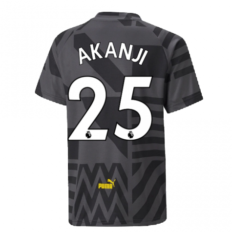 2022-2023 Man City Pre-Match Jersey (Black) - Kids (AKANJI 25)