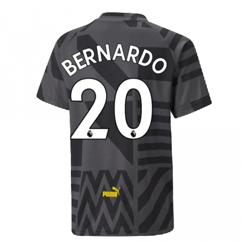 2022-2023 Man City Pre-Match Jersey (Black) - Kids (BERNARDO 20)