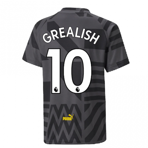 2022-2023 Man City Pre-Match Jersey (Black) - Kids (GREALISH 10)