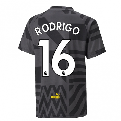 2022-2023 Man City Pre-Match Jersey (Black) - Kids (RODRIGO 16)