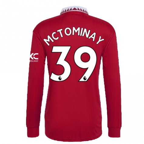 2022-2023 Man Utd Long Sleeve Home Shirt (McTOMINAY 39)