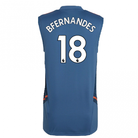 2022-2023 Man Utd Sleeveless Jersey (Blue) (B.FERNANDES 18)