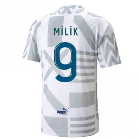 2022-2023 Marseille Pre-Match Jersey (White) (MILIK 9)