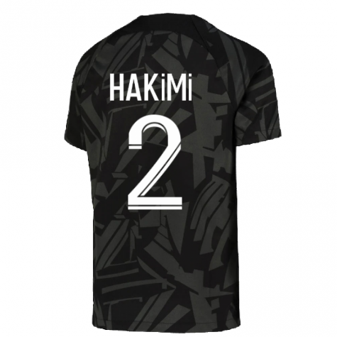 2022-2023 PSG Pre-Match Training Shirt (Black) - Kids (HAKIMI 2)