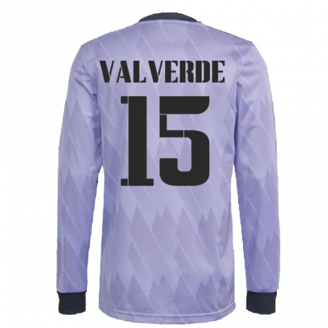 2022-2023 Real Madrid Authentic Long Sleeve Away Shirt (VALVERDE 15)