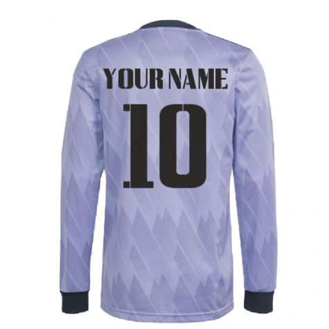 2022-2023 Real Madrid Long Sleeve Away Shirt (Your Name)