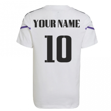 2022-2023 Real Madrid Training Tee (White) - Kids (Your Name)