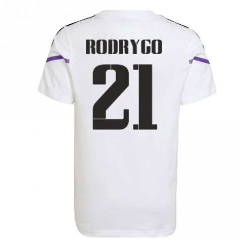 2022-2023 Real Madrid Training Tee (White) (RODRYGO 21)