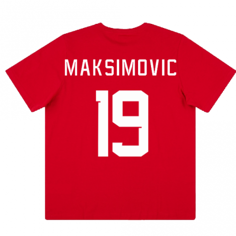 2022-2023 Serbia Ftbl Core Tee (Red) (MAKSIMOVIC 19)