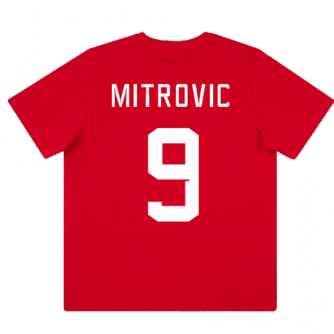 2022-2023 Serbia Ftbl Core Tee (Red) (MITROVIC 9)