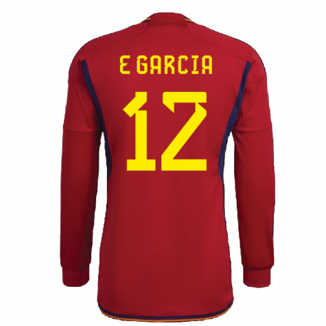 2022-2023 Spain Long Sleeve Home Shirt (E GARCIA 12)