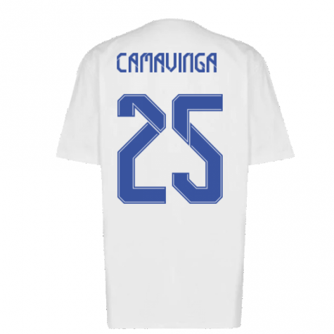 Real Madrid 2021-2022 Training Tee (White-Blue) (CAMAVINGA 25)