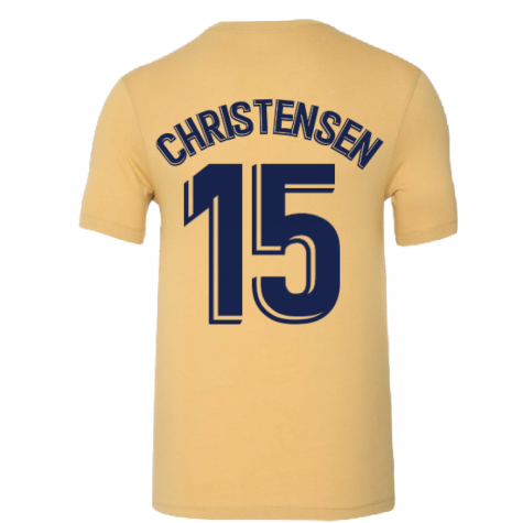 2022-2023 Barcelona Evergreen Crest Tee (Gold) (A INIESTA 8)