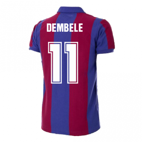 FC Barcelona 1980 - 81 Retro Football Shirt (O.DEMBELE 7)