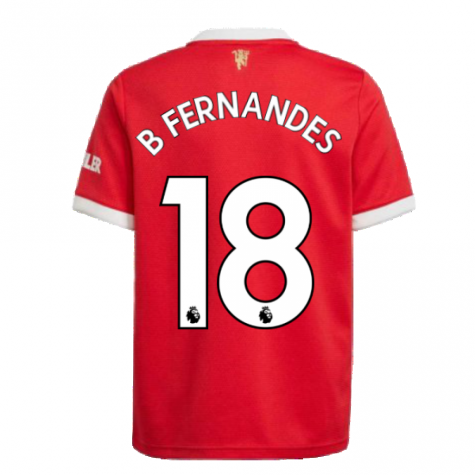 Man Utd 2021-2022 Home Shirt (Kids) (B FERNANDES 18)