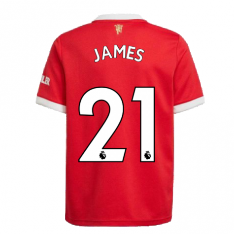 Man Utd 2021-2022 Home Shirt (Kids) (JAMES 21)