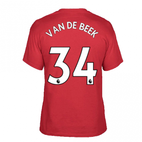 Man Utd 2021-2022 STR Graphic Tee (Red) (VAN DE BEEK 34)