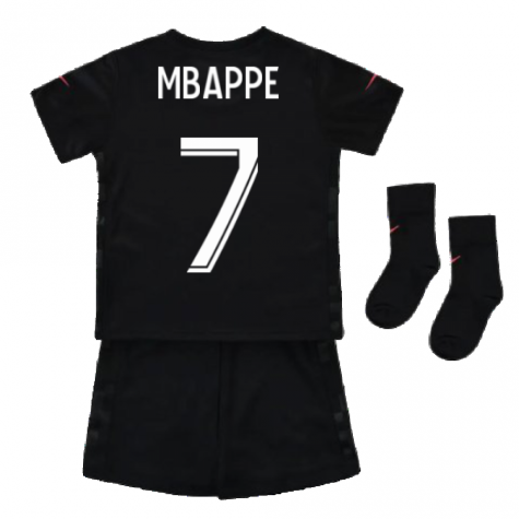 Buy PSG 2021-2022 Pre-Match Training Shirt (Black) - Kids (MBAPPE 7)